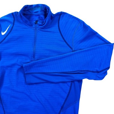 Nike Pro Dri-FIT 1/4 Zip Training Top Mens M Royal Blue 725033-480 Running Warm