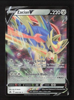 Zacian V Ultra Rare Holo Crown Zenith 095/159 NM Pokémon TCG