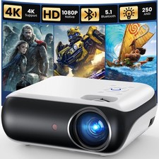 Native 1080P Bluetooth Mini Projector, Full HD Portable Movie Projector