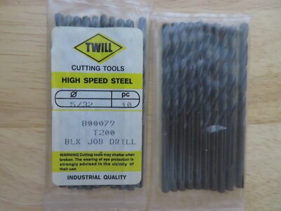10 pc DOALL TWILL Jobber Length Metal Twist Drills 5/32'' HSS Black Oxide Brazil