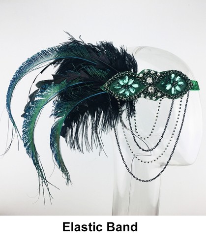 20s 1920s Headband Vintage Bridal Great Gatsby Headpiece Costume Accessories - Picture 2 of 4