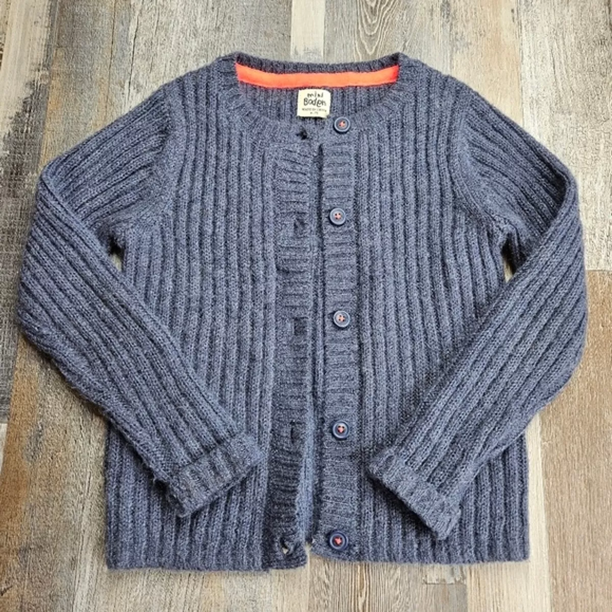 Mini Boden Navy Blue cardigan sweater 6 7Y Button front