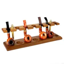 Handmade Wooden Tobacco Pipes Stand Rack Display for 7 Smoking Pipes Collection