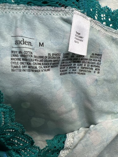 4 Pack! Auden Women's Lace Trim Cotton Bikini Underwear Size M (8-10) Green - Picture 7 of 7