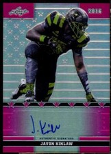 Javon Kinlaw 2016 Leaf Army All-American Bowl Flag Metal Autographs Pink #48 