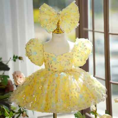 baby birthday party mesh Tutu dress Flower Girl Sequin luxury party dinner dress