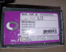 (50 PCS) Midwest Fastener 09143 1/2" USS Flat Washers, Galvanized, Hot-Dipped 