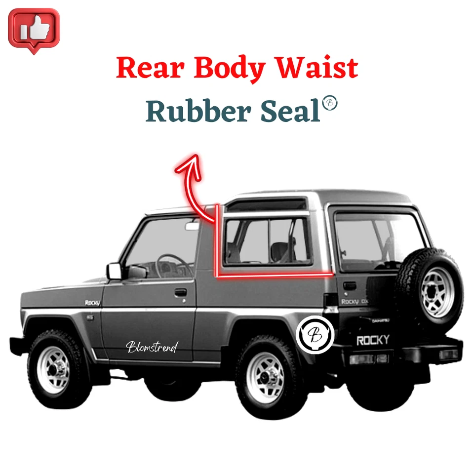 Daihatsu Taft Rocky Rugger Fourtrak F75 F78 Cuerpo trasero Cintura lateral Sello de goma Foto 3 de 4