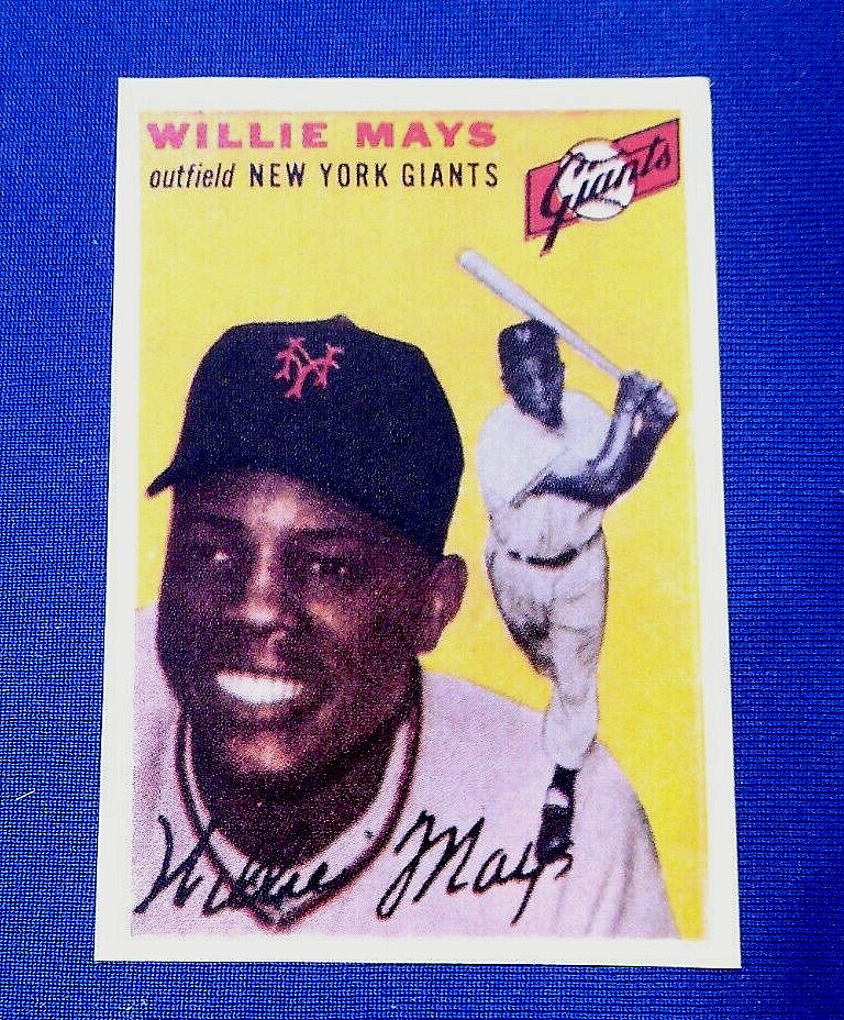 1954 TOPPS preview paper sports illustrated NICE WELL CUT NRMT  BET WILLIE MAYS