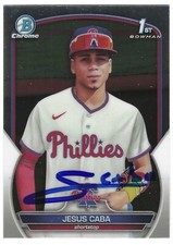 JESUS STARLYN CABA SIGNED 2023 1ST BOWMAN CHROME BASEBALL CARD #BCP-164