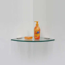 Glass Shower Shelf Kit With 2" Rectangle Clamps