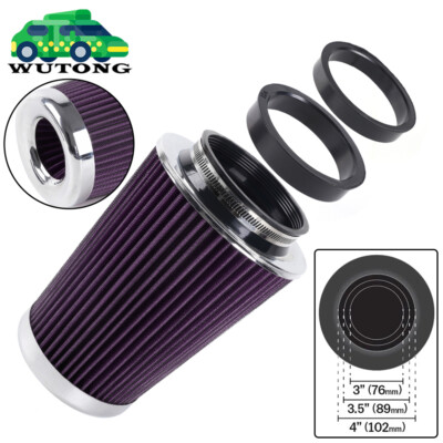 High Flow Performance Cold Air Intake Air Filter 3'', 3.5'', 4'' Inlet, 9'' Tall