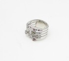 925 Sterling Silver  Cubic Zirconia Love Heart Bypass Band Ring Sz 7  RG3408 — photo 5