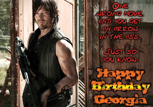 WALKING DEAD Daryl Dixon Norman Reedus Personalised Happy Birthday zombie Card - Imagen 2 de 7
