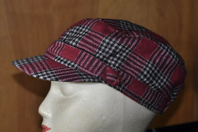 Newsboy, Gatsby, Baker Boy, Cabbie Cap Hat, Plaid - Red  display picture 3