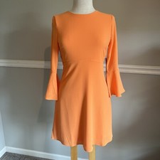 Lulus Size Small Orange Bell Sleeve Dress Spring Summer New