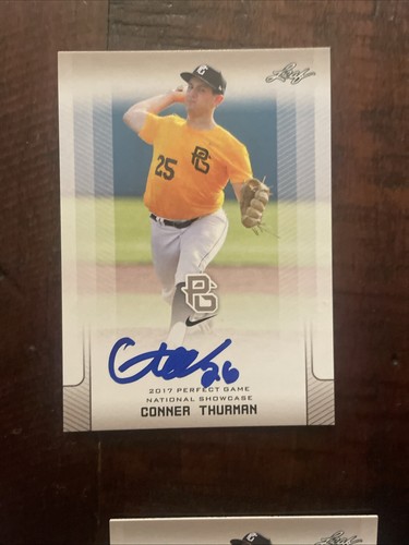 CONNER THURMAN 2017 LEAF PERFECT GAME IP AUTO ROOKIE CARD! SIGNED AUTOGRAPH - Picture 5 of 9