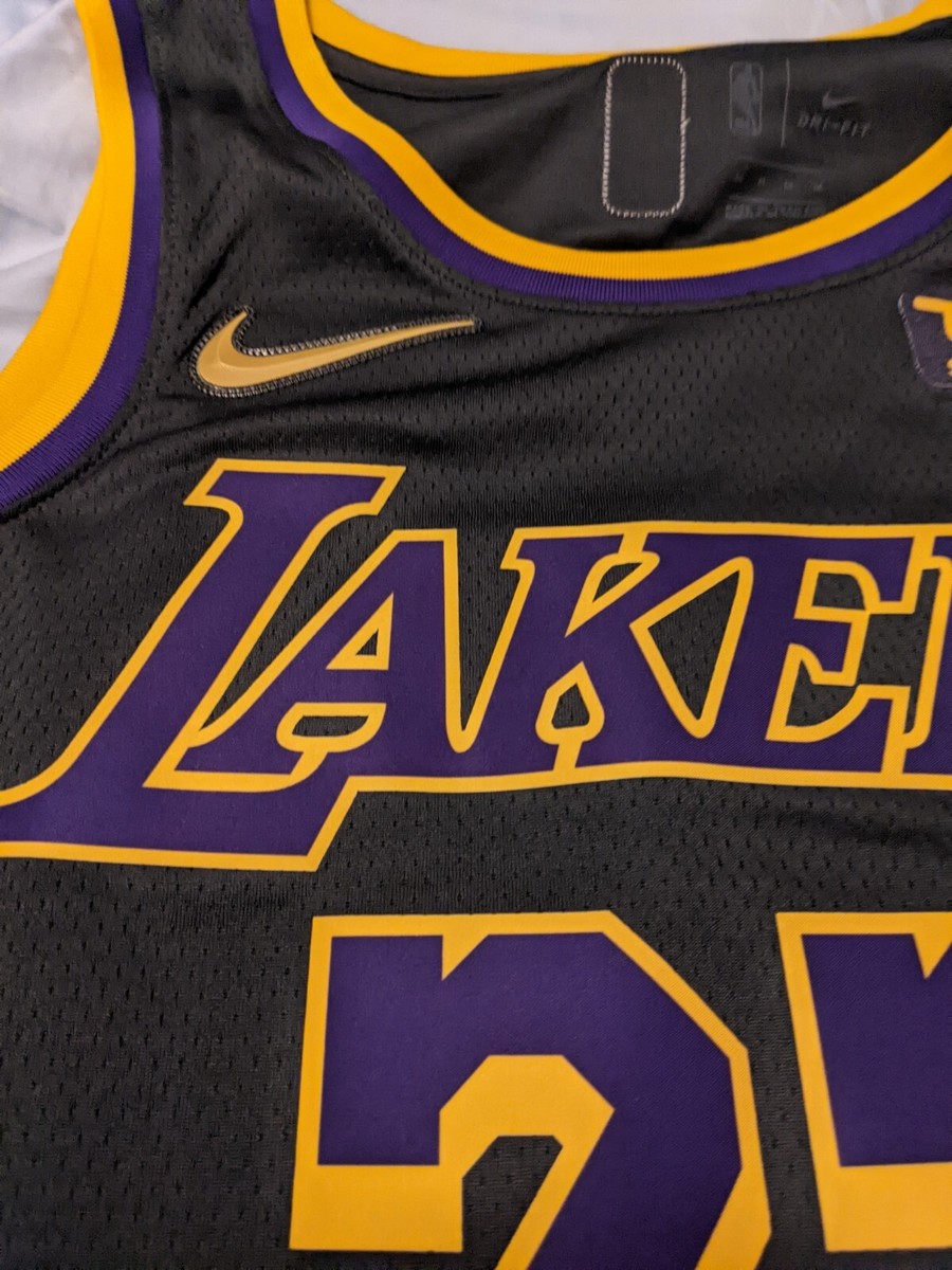 Nike Lebron James Lakers Black Jersey Earned Edition Men's M