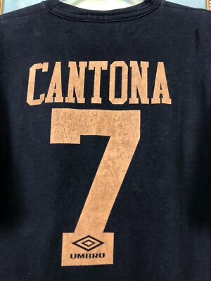 Umbro CANTONA 7 サッカーシャツ 1993-95 Manchester United Away Shirt Cantona #7 - 5/10 - (S)
