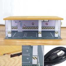 1/24 Scale Car Garage Model Diorama Parking Lot Scenery Display Box w/ Light??