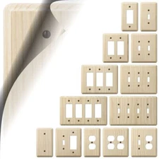 Wood Switch Plates Unfinished Ash Wallplates Rocker Outlet Toggle (DISCONTINUED)