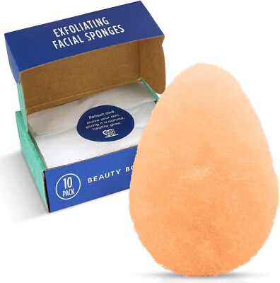 10 Pack Teardrop Shape Facial Sponges for Gentle Face Cleansing and Exfoliation