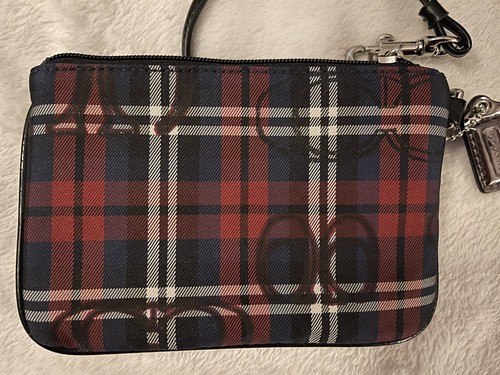 Red Plaid Coach Wristlet - Picture 2 of 2