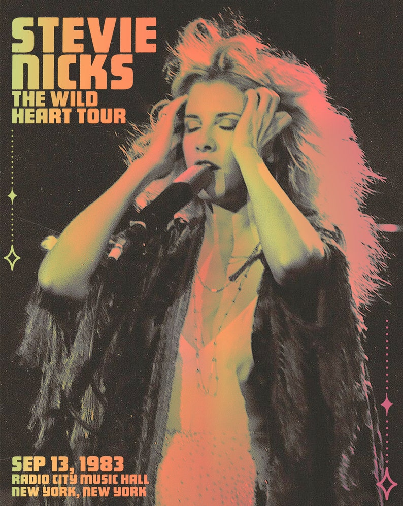 Stevie-Nicks Poster Unframe The Wild-Heart Vintage Tour 1983 Print