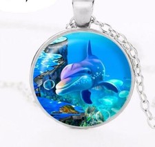 DOLPHIN pendant charm 18" Sterling Silver 925 necklace mom grandma wife gift