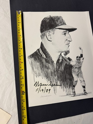 Warren Spahn Milwaukee Braves '89 Pencil Sketch -Artist Rich Facek Signed Ltd Ed - Picture 3 of 8