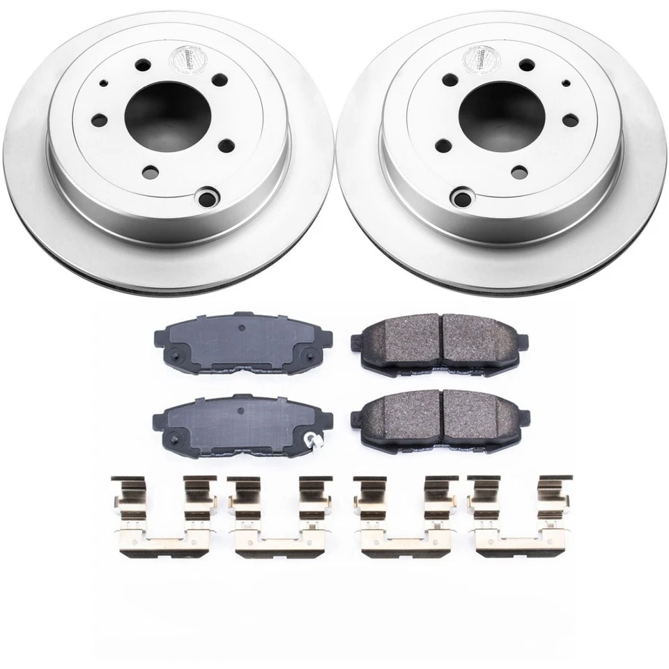 Juego de 2 ruedas Powerstop CRK4601 discos de freno y kits de pastillas traseras para Mazda MPV 04-06 Foto 2 de 2