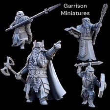 Dwarf King  Retinue - 28mm Unpainted Wargame and Collectors Miniatures