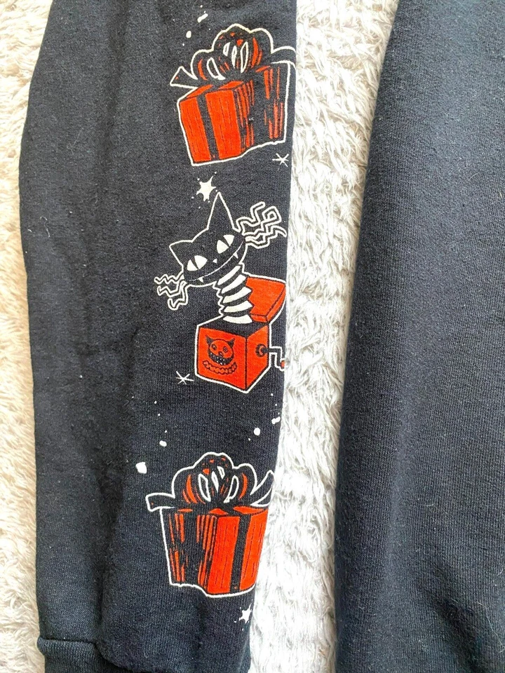 Nightmare Before Christmas Sweatshirt Womens Small Black Jack Skellington Disney - Image 3 of 4