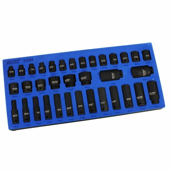 Kraft-Schlagschrauber-NüSse SteckschlüSsel Satz KraftnüSse Nuss Set Kfz 1/2“ 35-image