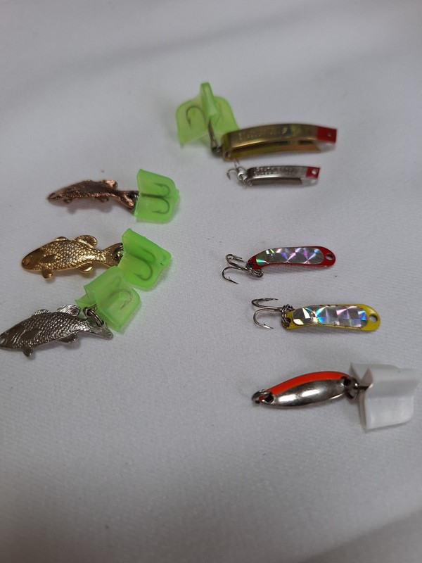8 USED METAL FISHING SPOONS VIDEO FLASH FISH SUPER DUPER HUS CHUNKY SOUTH BEND