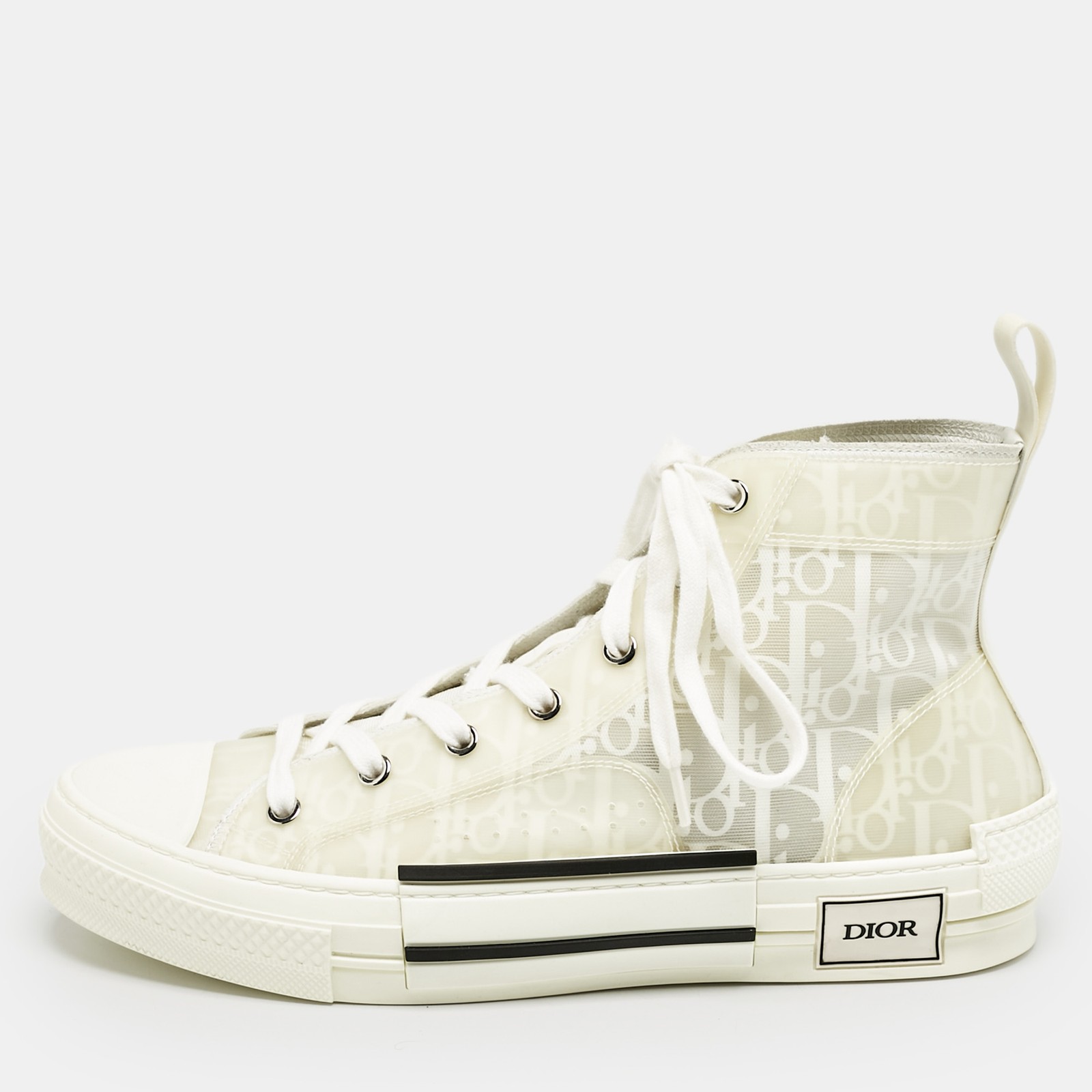 Dior White Oblique Mesh Rubber B23 Sneakers Size 41