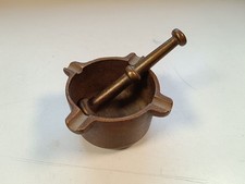 Vintage Messing M&ouml;rser Apothekenm&ouml;rser mit St&ouml;&szlig;el  7x4cm
