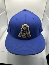 New England Patriots Fitted Hat Cap Mitchell Ness Size 7 Wool Blue NFL