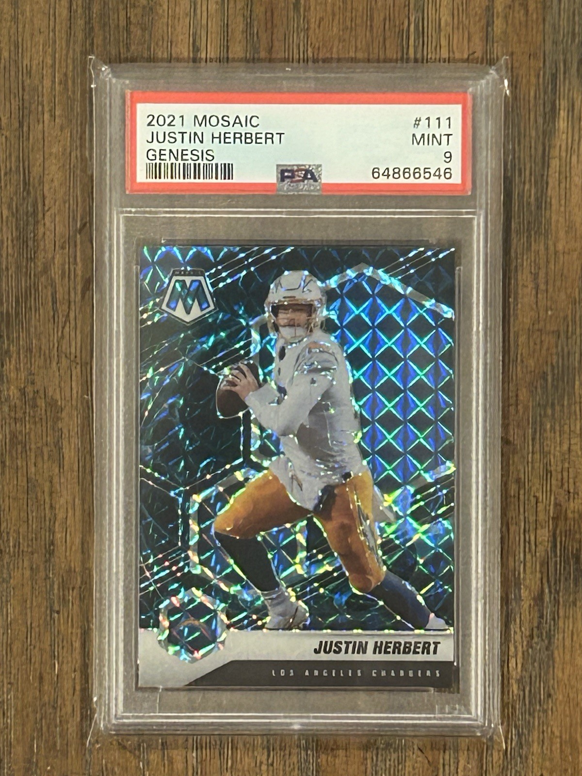 2021 Mosaic Justin Herbert Prizm Genesis #111 Chargers PSA 9🔥