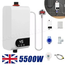 Electric Tankless Instant Hot Water Heater Under Sink Tap Kitchen Bathroom 5500W