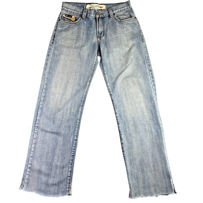 #ad Vintage TB2 JNS Blue Jeans Men#x27;s 32 X 29 Baggy Raw Hem Skater Grunge Y2K 90s $23.99