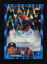 2023 Topps Chrome Update Blue RayWave Refractor 59/150 Yainer Diaz Auto 4f5