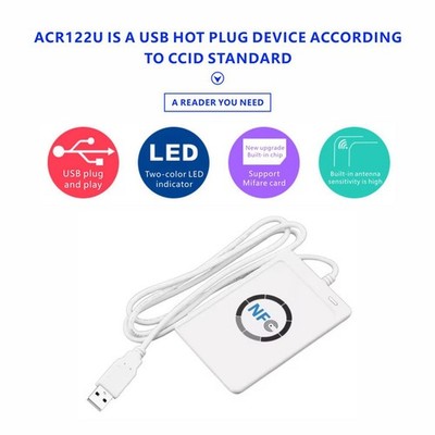 ACR122U RFID IC Card Reader Duplizierer Kontaktloser Writer Kopierer Besch5514
