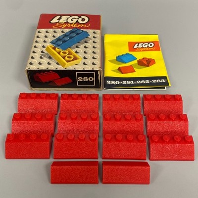 LEGO SYSTEM 280 ROTE SCHRÄGE DACHSTEINE KONSTRUKTION RETRO VINTAGE TEILE TEILE