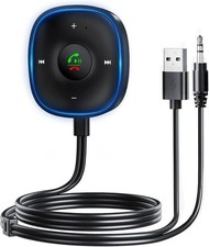 Bluetooth 5.3 Aux Car Adapter, SONRU Receiver for Dual Black