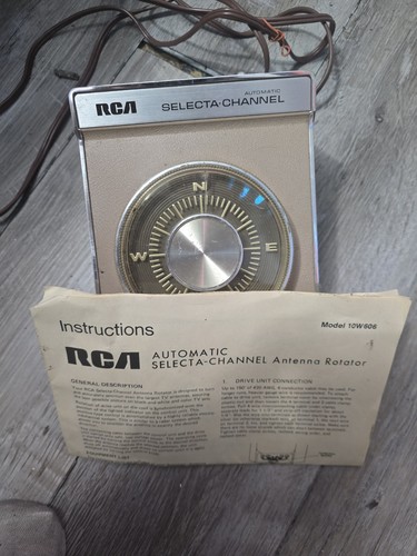 RCA Automatic Selecta-Channel 10W606 Vintage Antenna Rotator Control W Manual