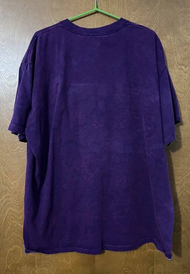 CAMISETA VINTAGE AÑOS 80 VUARNET FRANCIA PUNTADA ÚNICA Lavado Ácido Talla XL Púrpura Foto 3 de 4