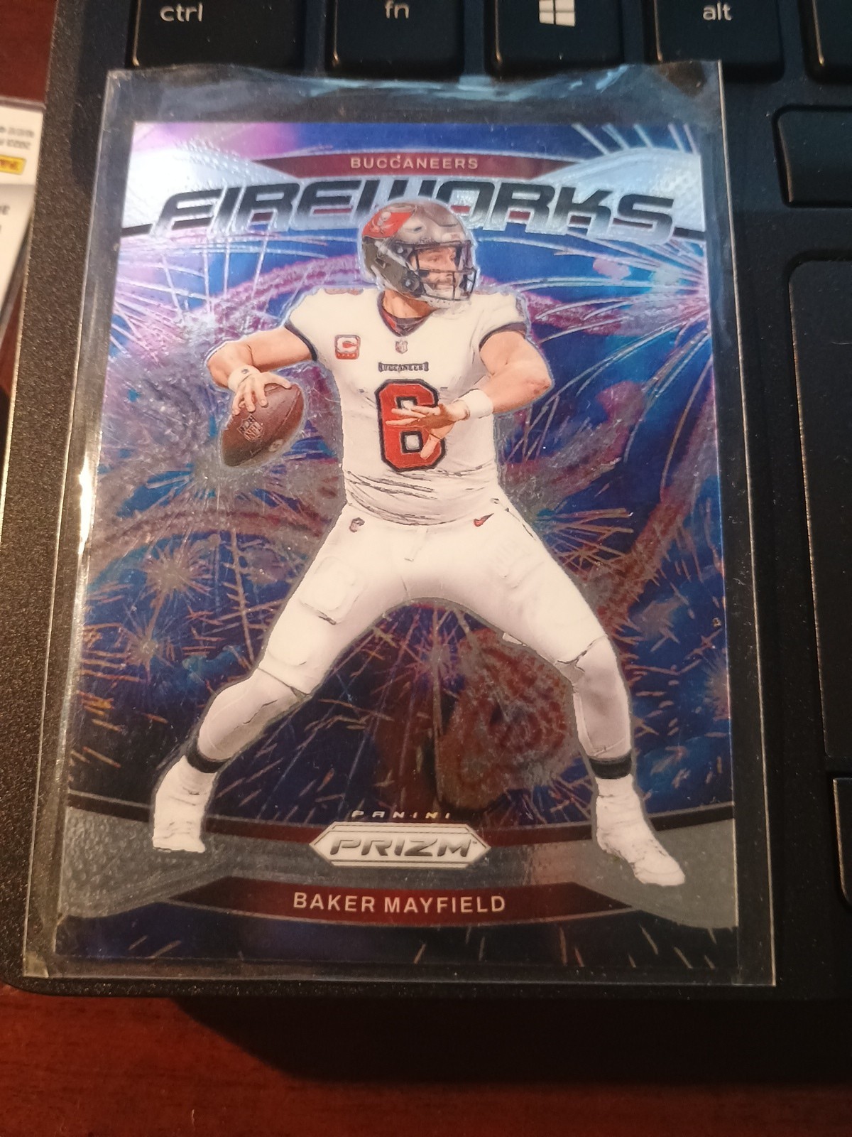 2024 Panini Prizm - Fireworks Baker Mayfield #6 Silver Prizm