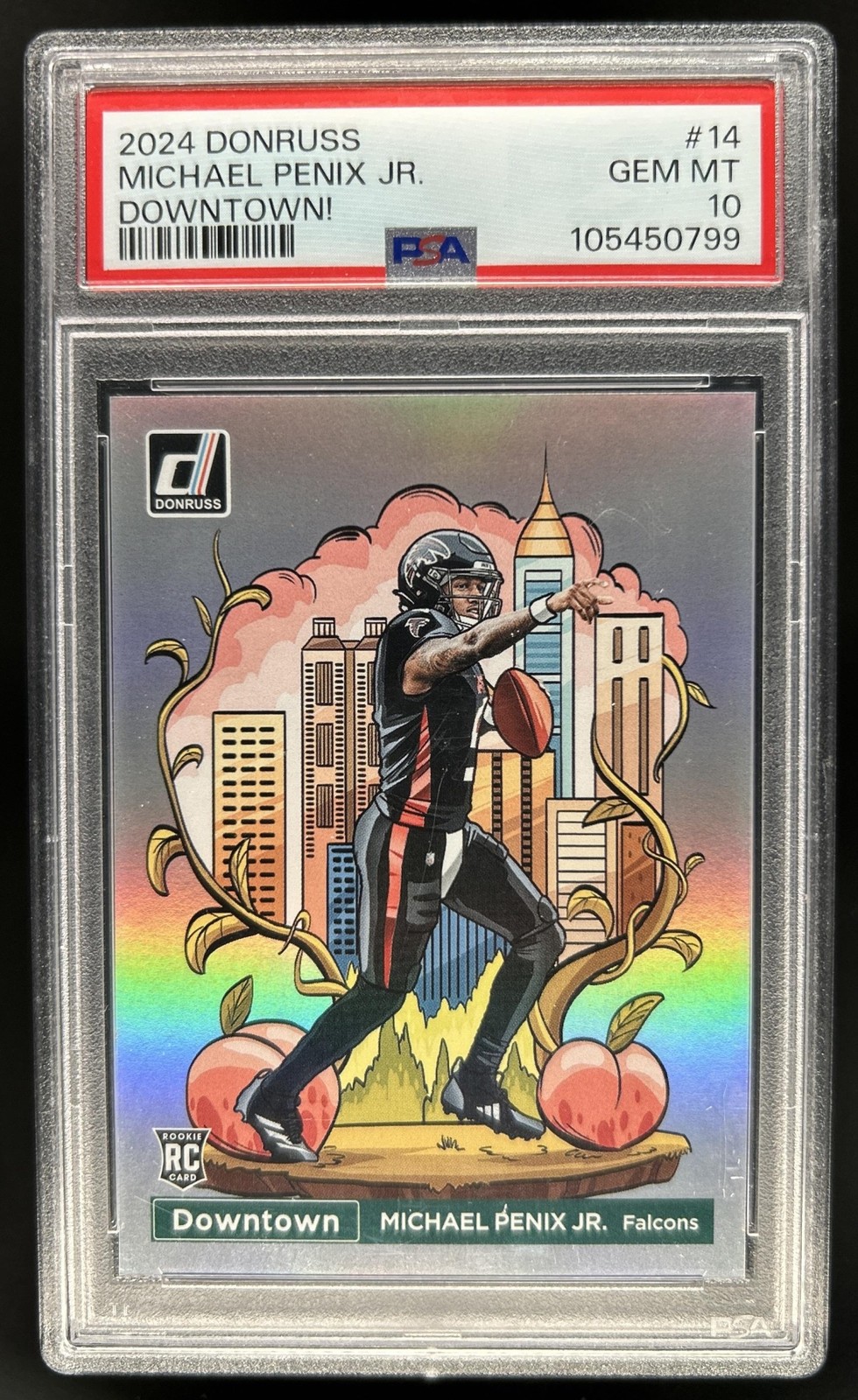 2024 Panini Donruss Michael Penix Jr. Downtown! SSP Rookie RC #14 Falcons PSA 10