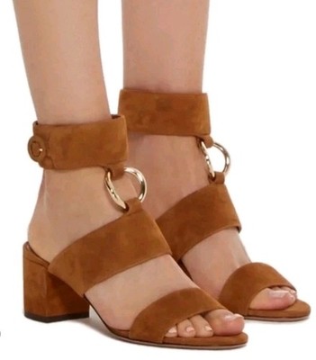Aquazzura Firenza Sandals Heels Size EU 38.5 USA Size 8 Italian Leather 